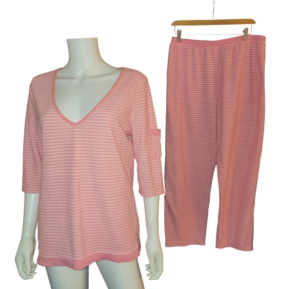 Willow Weaz Lounge Wear Pink Stripes L
